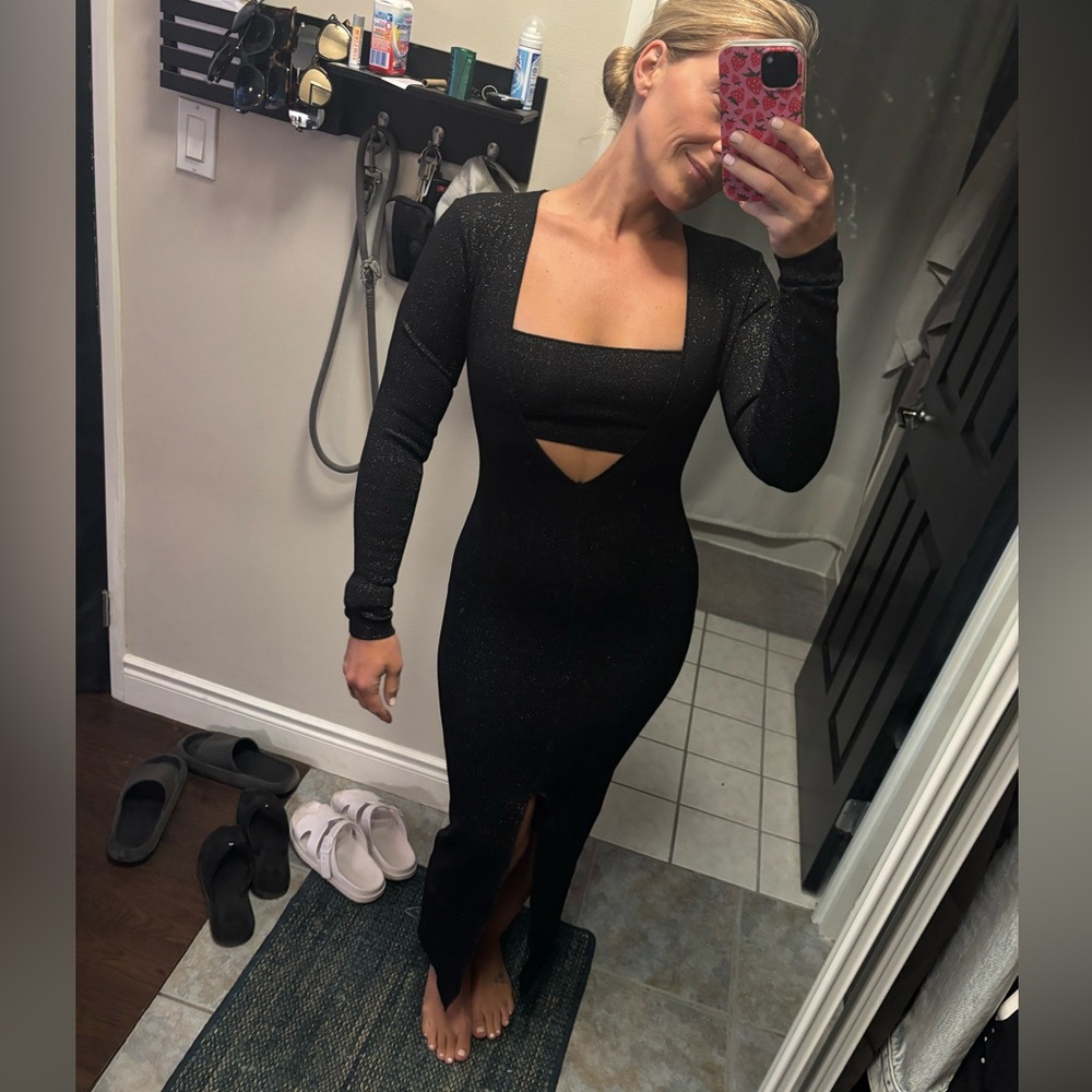 Zara Black Long Sleeve Dress